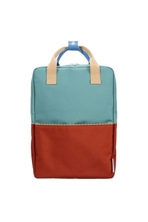 rugzak Large Colourblocking Wonders blauw/rood