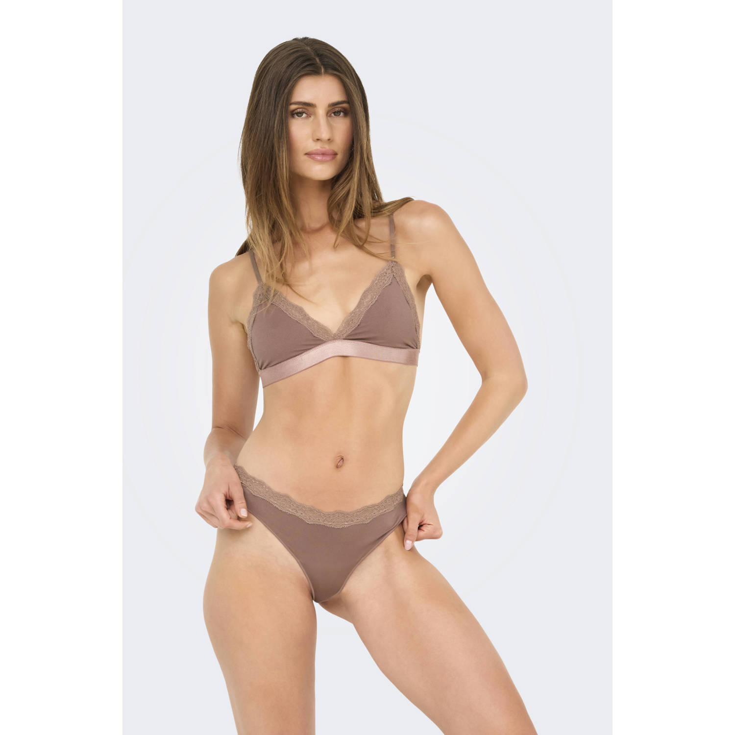 ONLY string ONLVICKY (set van 2) bruin