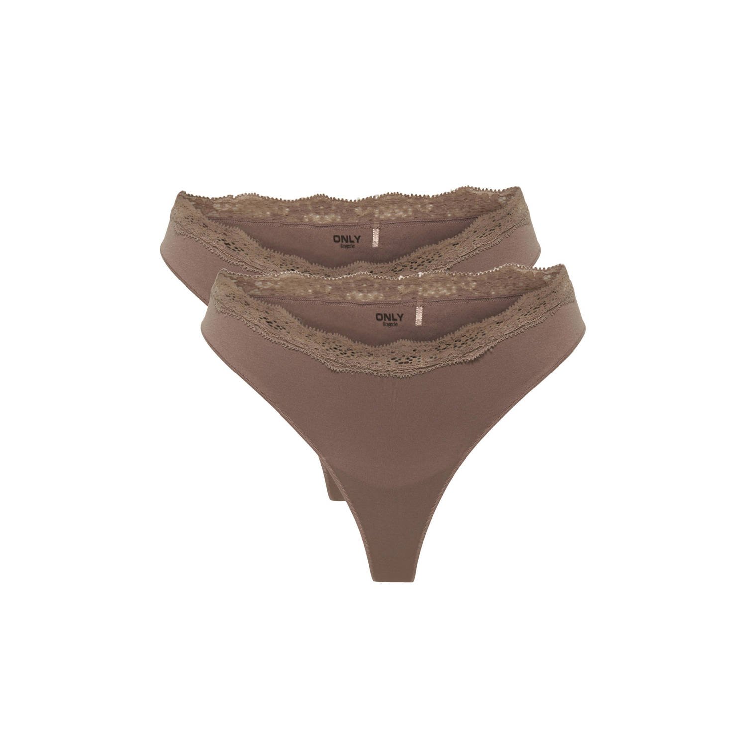ONLY string ONLVICKY (set van 2) bruin