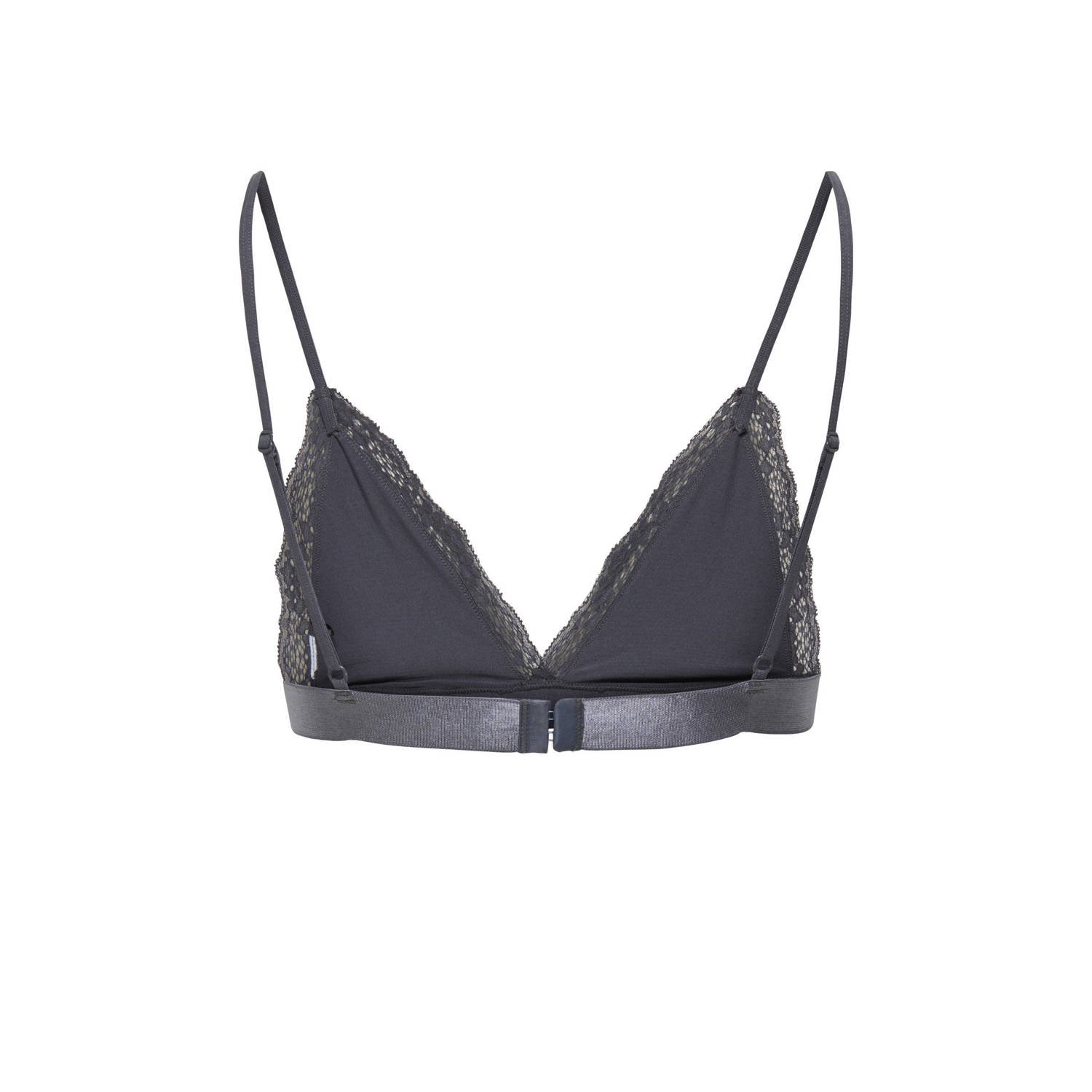 ONLY niet-voorgevormde bralette ONLVICKY donkergrijs