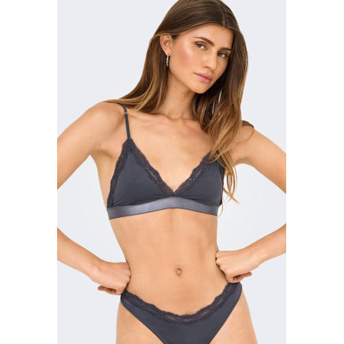 ONLY niet-voorgevormde bralette ONLVICKY donkergrijs afbeelding