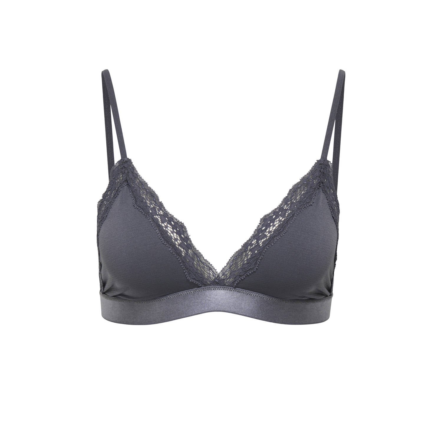 ONLY niet-voorgevormde bralette ONLVICKY donkergrijs