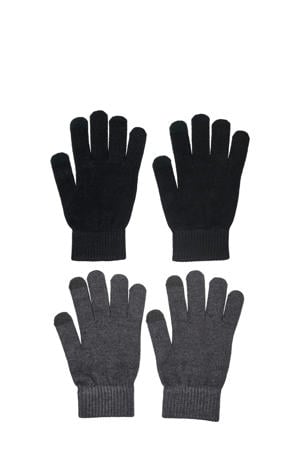 handschoenen ONLMAGIC - zwart/donkergrijs (set van 2)