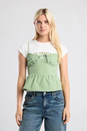 mouwloze top lichtgroen