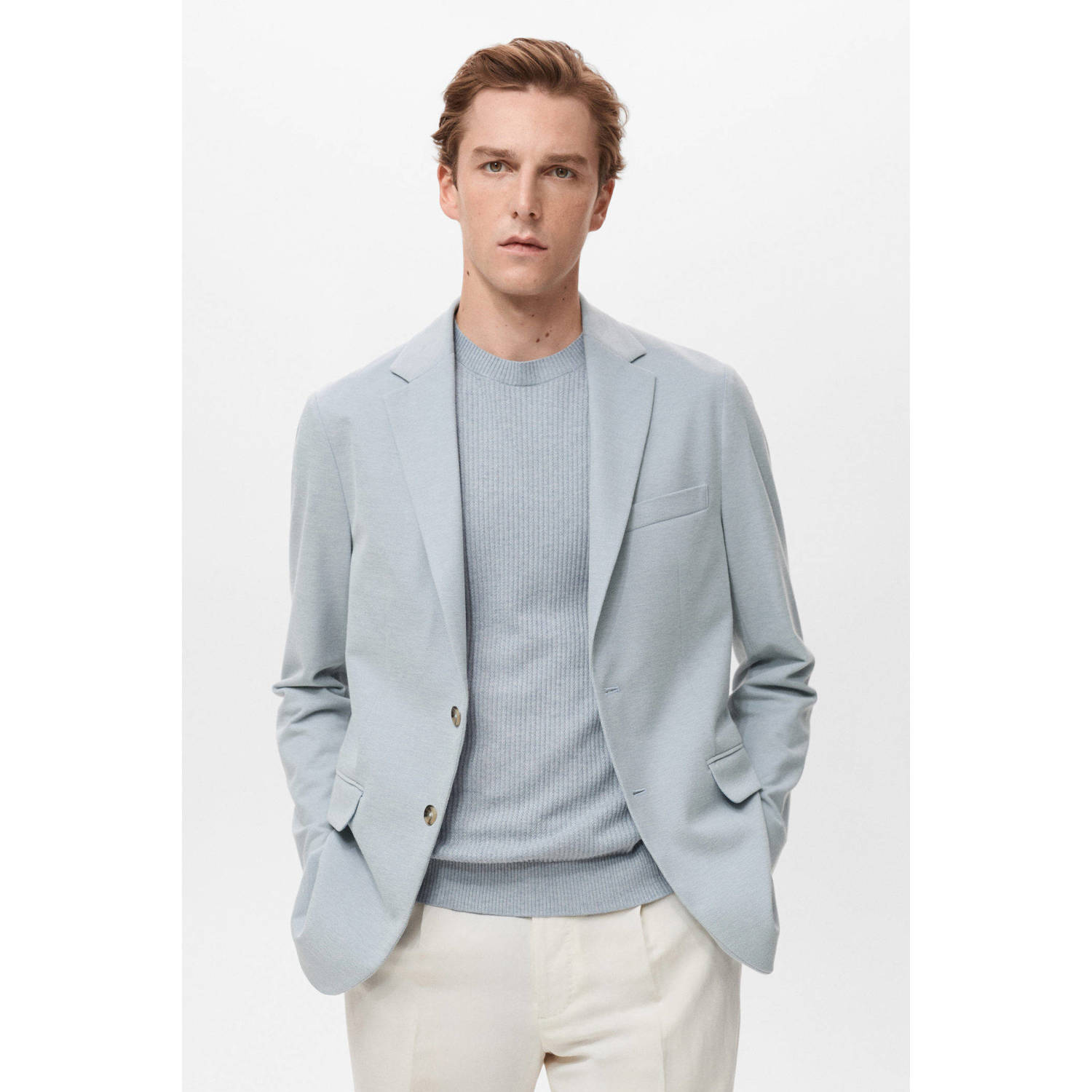 Mango Man colbert lichtblauw