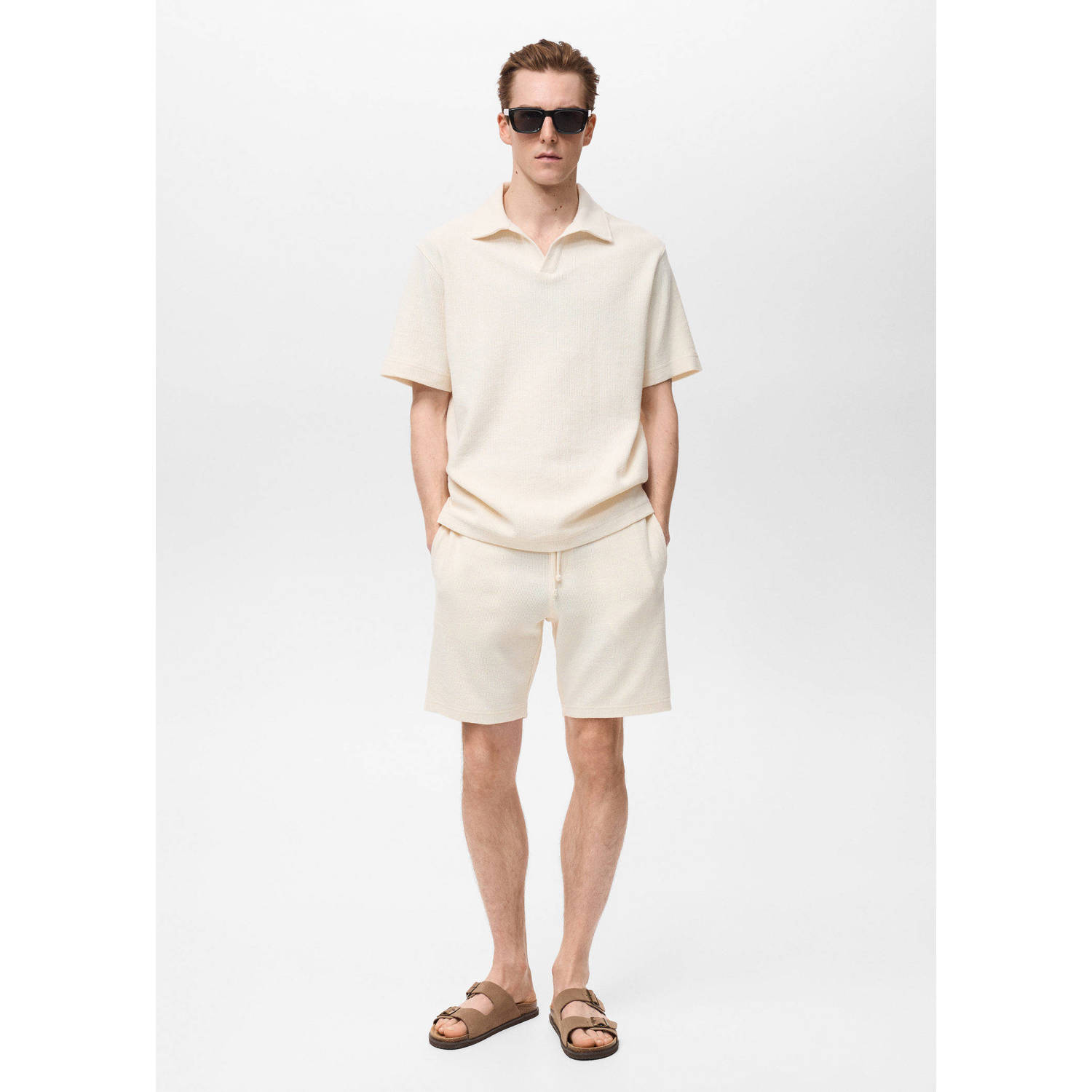 Mango Man regular casual short ecru