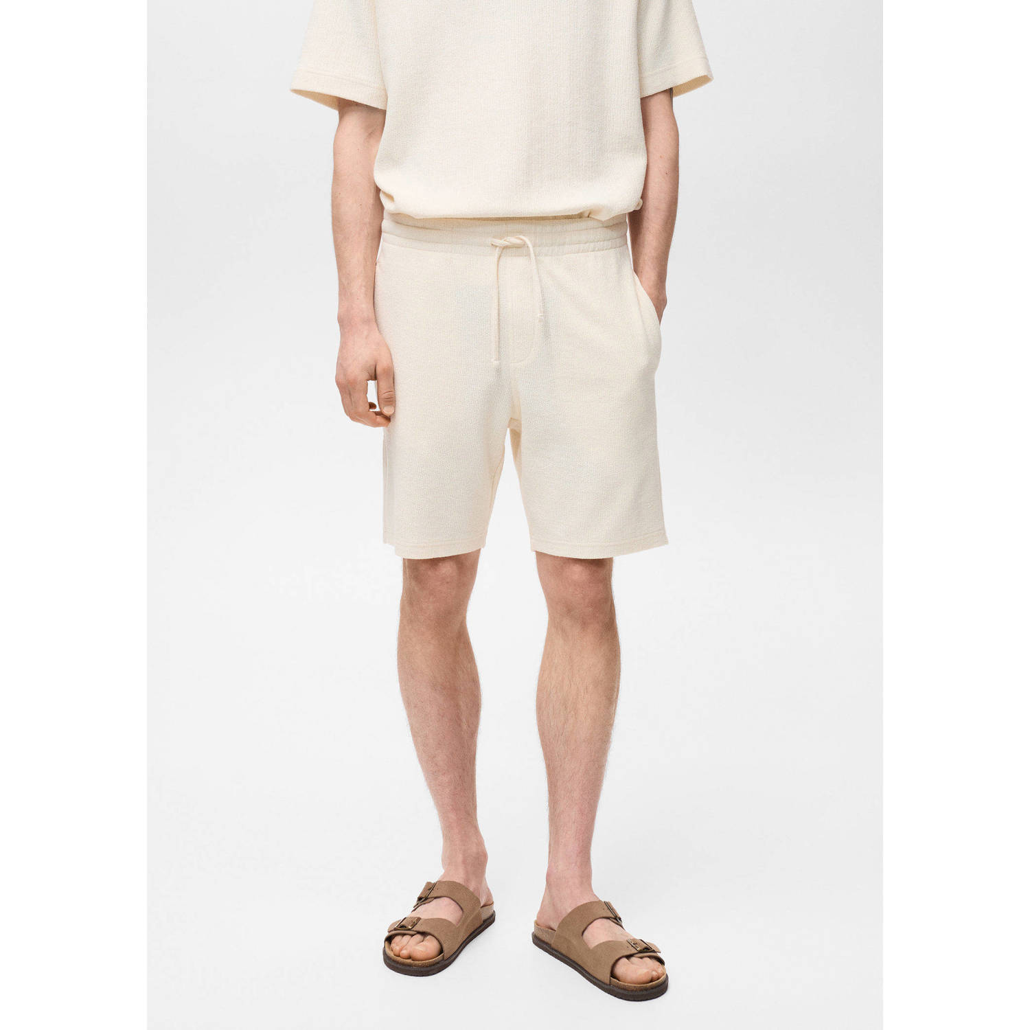 Mango Man regular casual short ecru