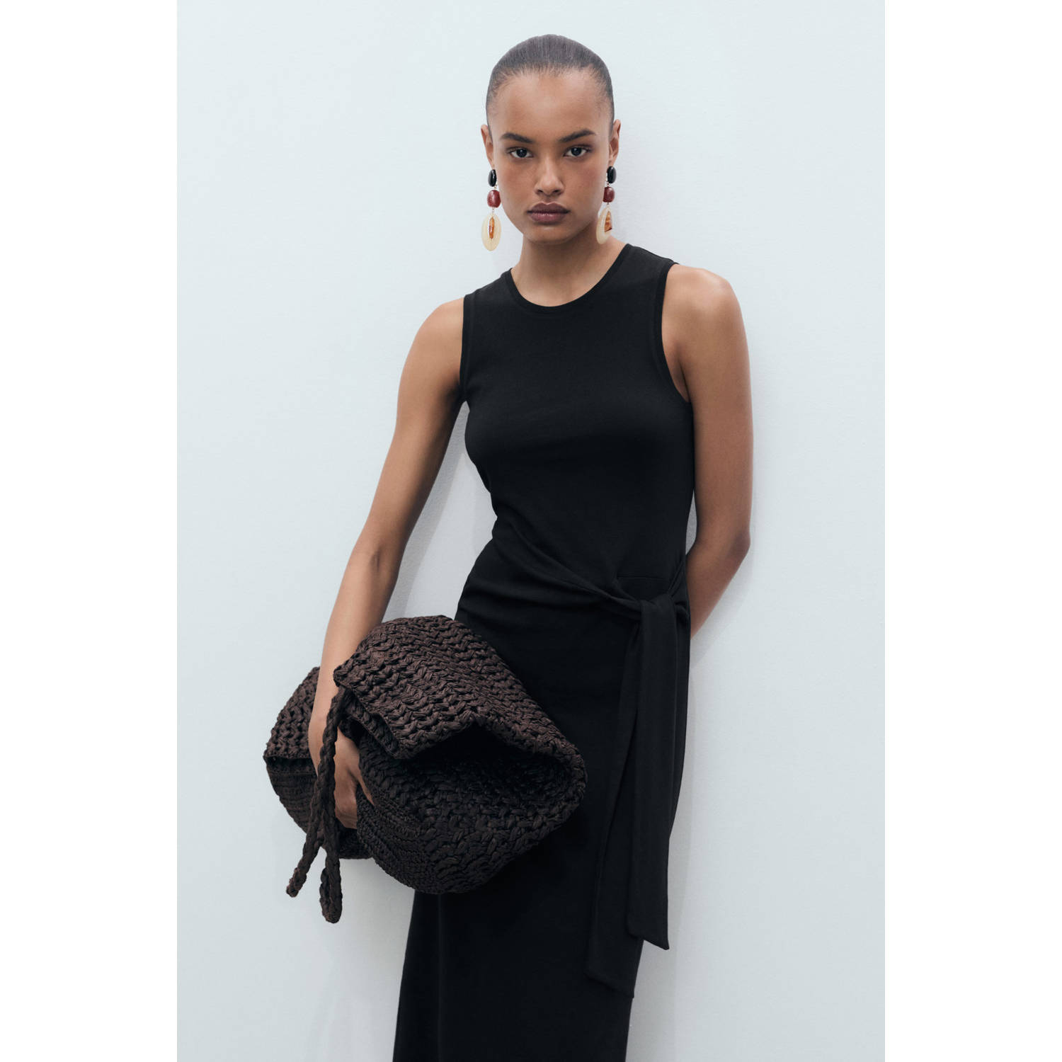 Mango midi jurk zwart