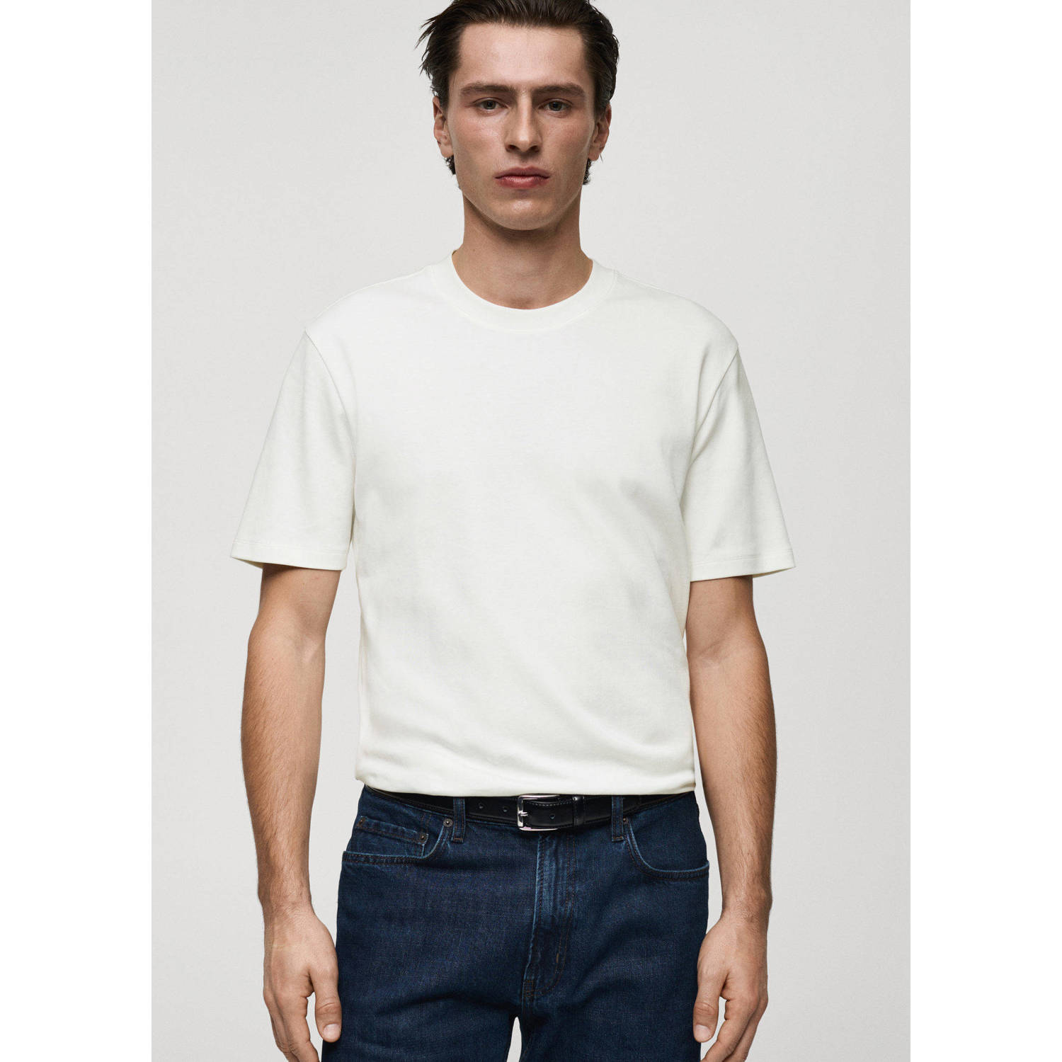 Mango Man regular T-shirt wit
