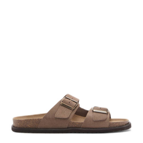 Mango Man suède slippers bruin afbeelding
