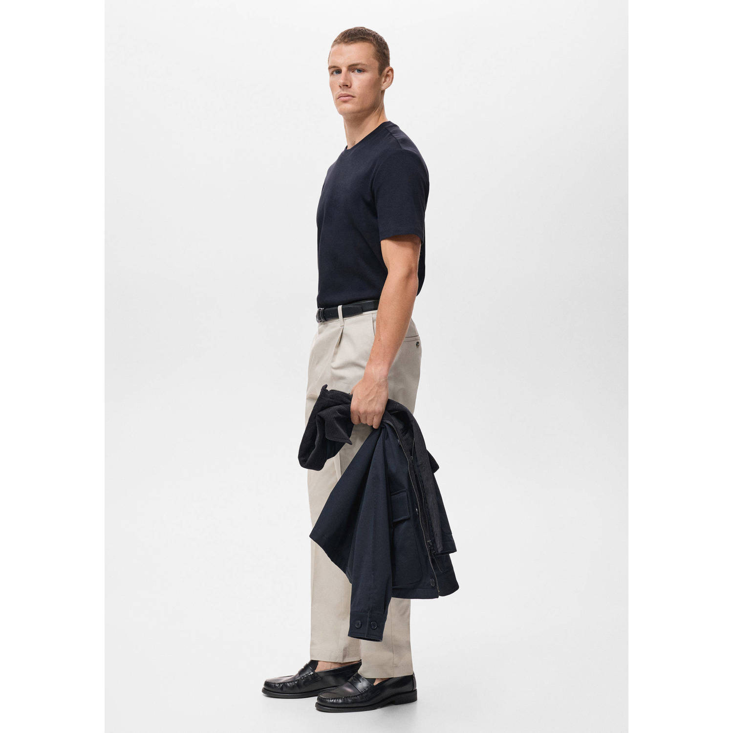 Mango Man regular T-shirt donkerblauw