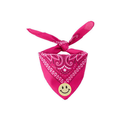 Pinned by K bandana met smiley roze afbeelding