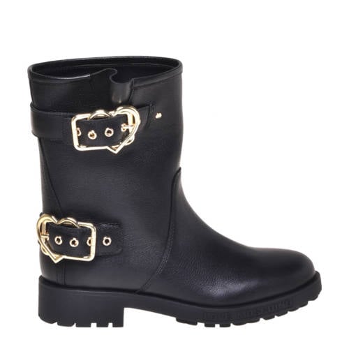 Love Moschino Daily Biker leren bikerboots zwart afbeelding