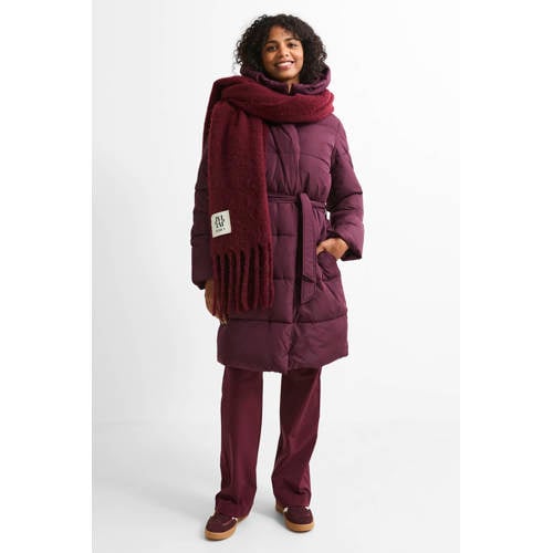TQ-Amsterdam flared regular waist flared broek donkerrood afbeelding