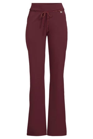 flared regular waist flared broek donkerrood