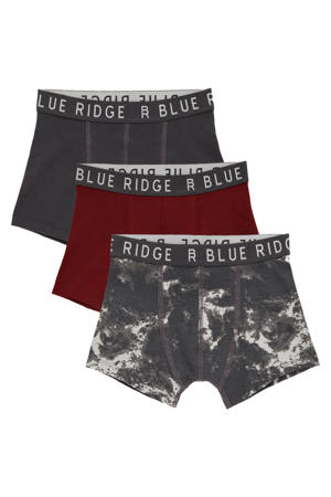   boxershort - set van 3 donkerrood/antraciet/beige