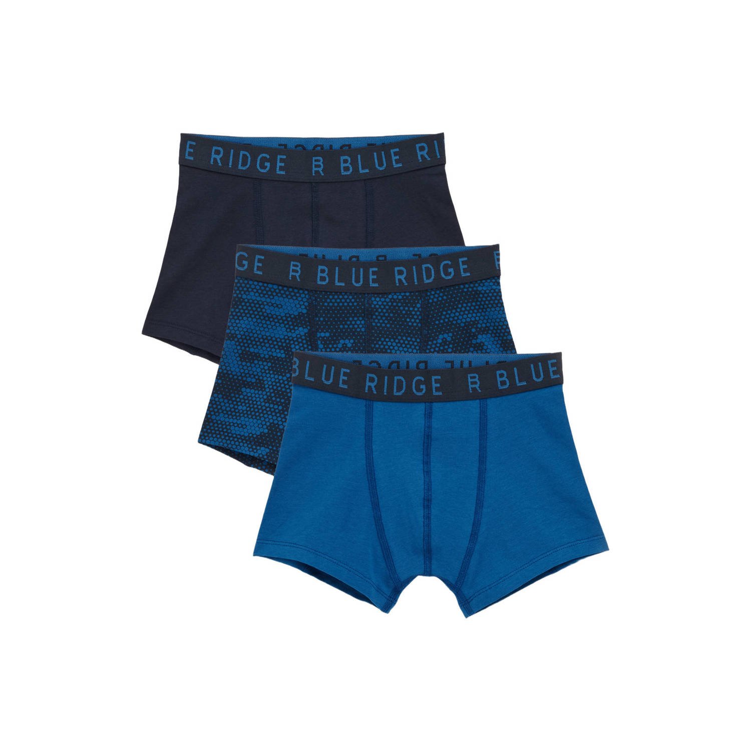 WE Fashion Blue Ridge boxershort set van 3 donkerblauw
