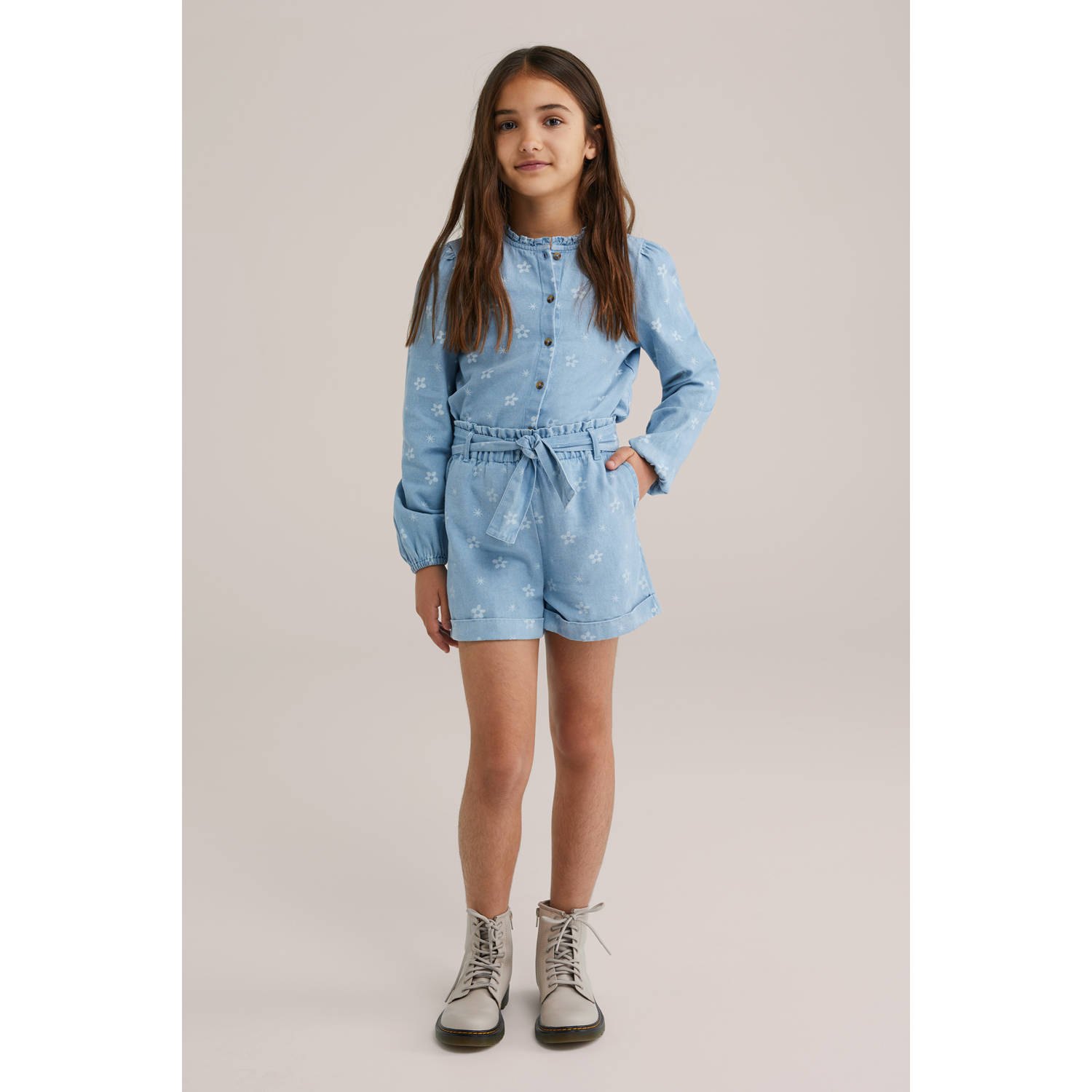 WE Fashion Blue Ridge korte broek medium blue denim