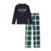 WE Fashion Blue Ridge pyjamaset groen/donkerblauw/wit