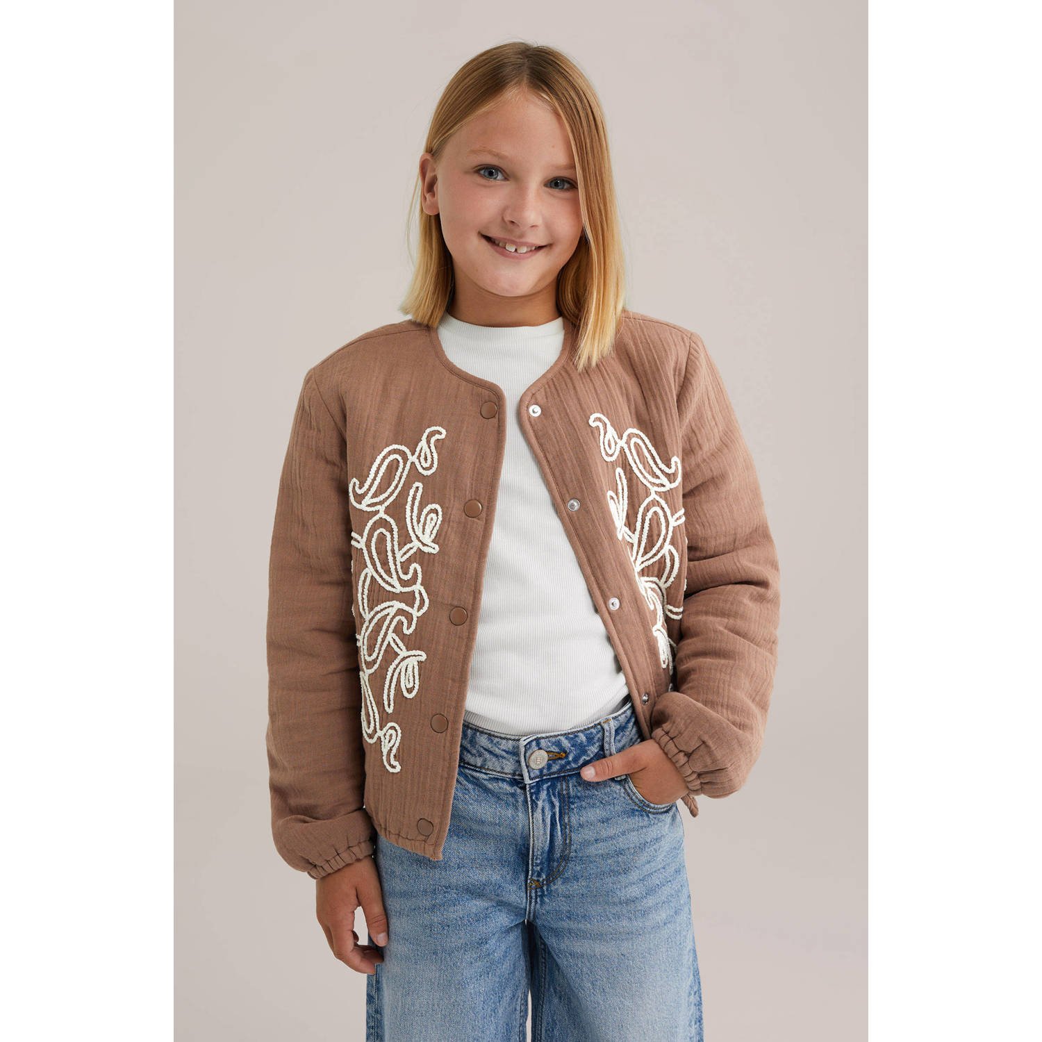 WE Fashion jasje voor binnen bruin