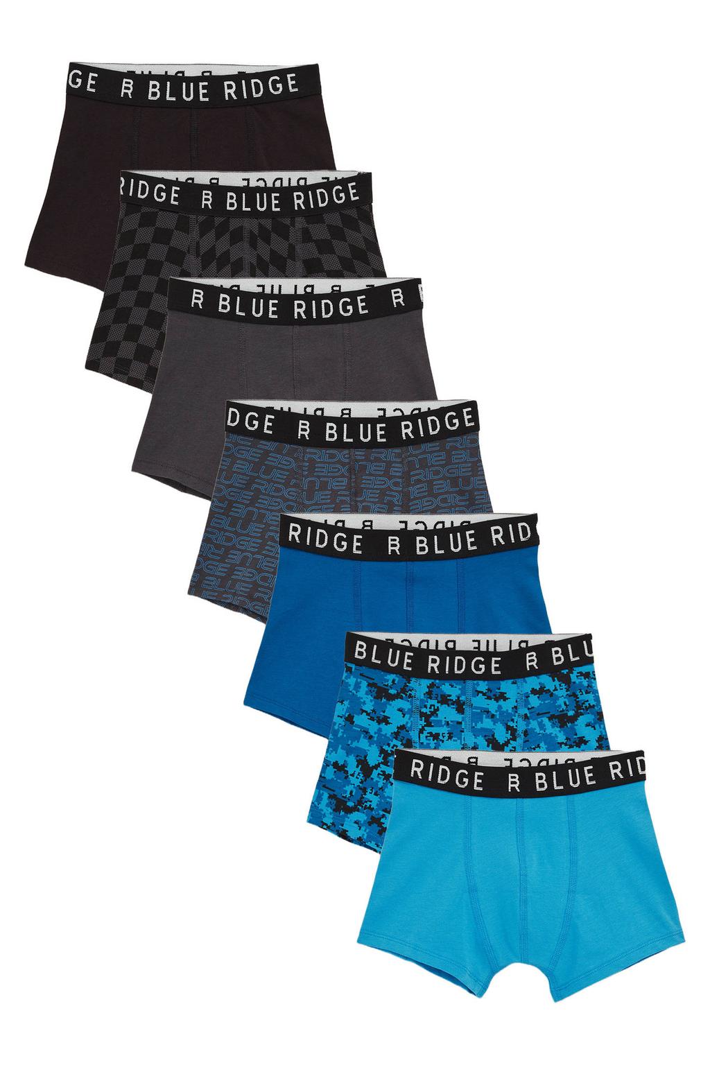 WE Fashion Blue Ridge boxershort - blauw/zwart/grijs (set van 7)