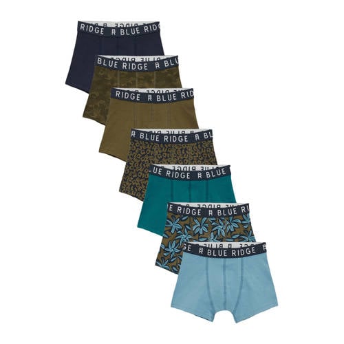 WE Fashion Blue Ridge boxershort - set van 7 groen/blauw afbeelding