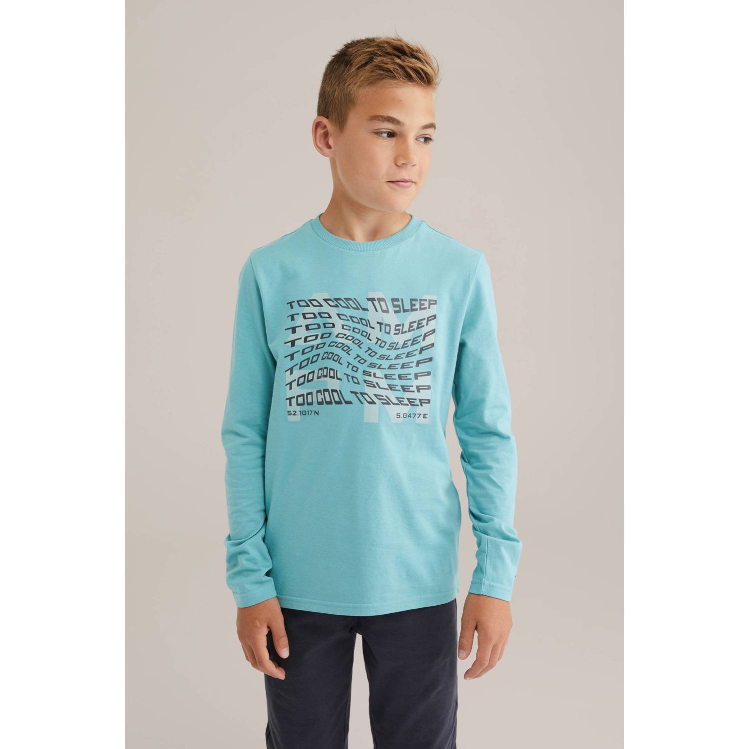 WE Fashion pyjamatop blauw