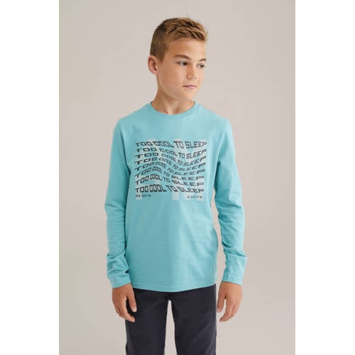 WE Fashion pyjamatop blauw afbeelding