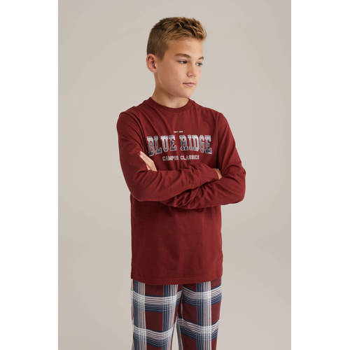 WE Fashion Blue Ridge pyjamaset donkerrood afbeelding