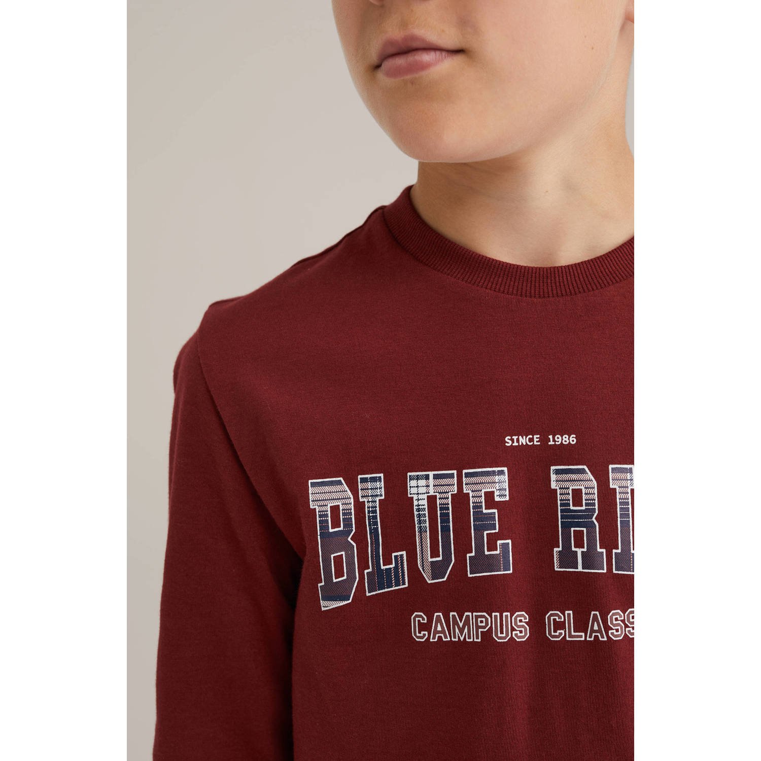 WE Fashion Blue Ridge pyjamaset donkerrood