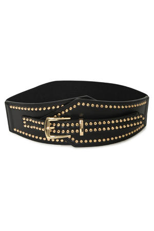 tailleriem met studs zwart