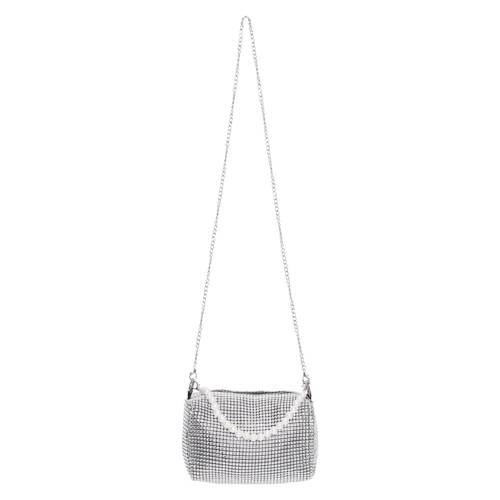ICHI crossbdoy tas IABARBARA met strass zilverkleurig afbeelding