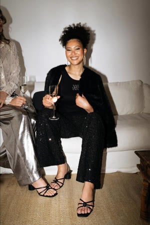 faux fur jas zwart