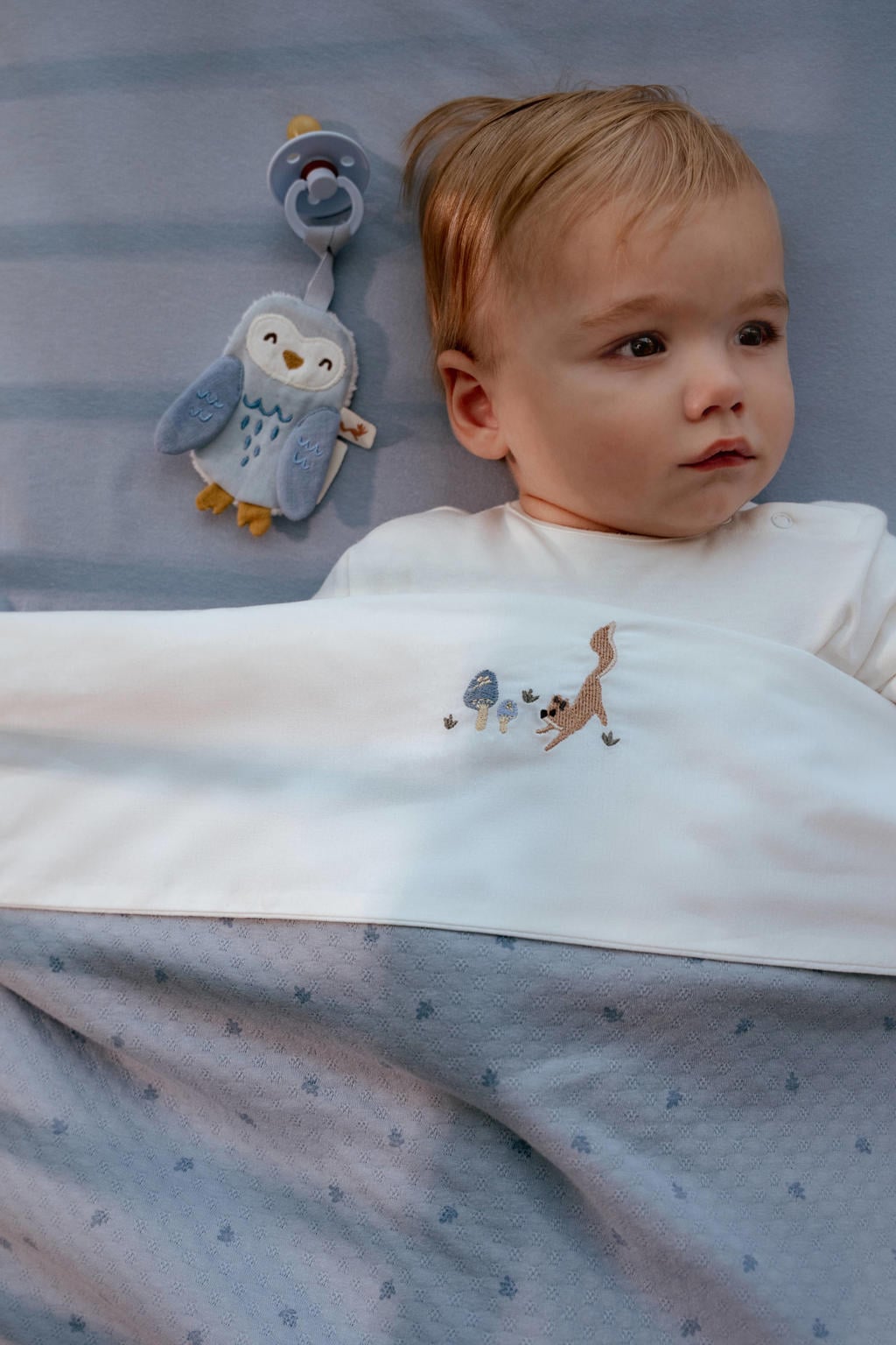 Little Dutch ledikantdeken Pure Denim Blue blauw