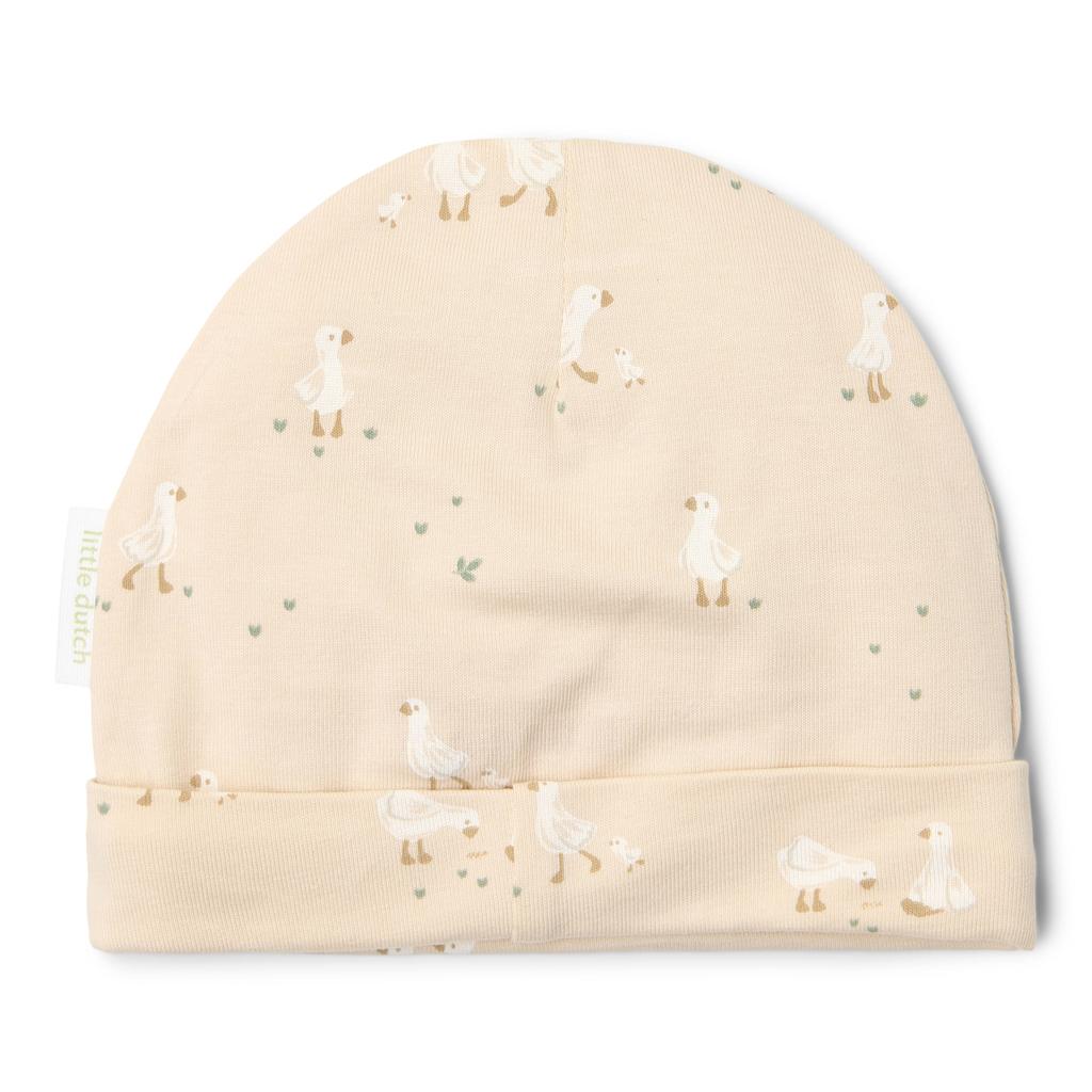 Little Dutch baby muts met all over print beige