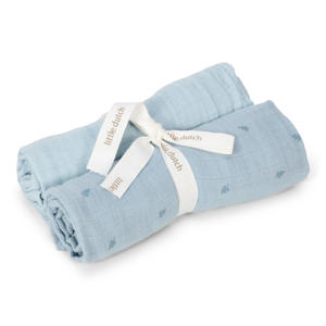 hydrofiele swaddle doek Pure Denim Blue blauw