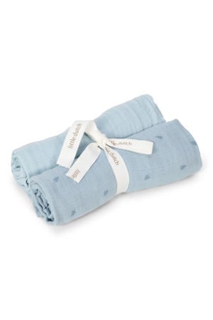 hydrofiele swaddle doek Pure Denim Blue blauw