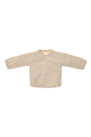 gebreid vest met stippen beige