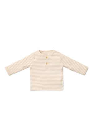 gestreepte longsleeve beige