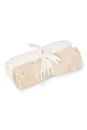 hydrofiele swaddle doek Little Goose wit/beige
