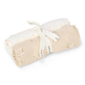 hydrofiele swaddle doek Little Goose wit/beige
