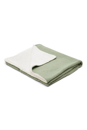 wiegdeken gebreid  Pure Sage groen