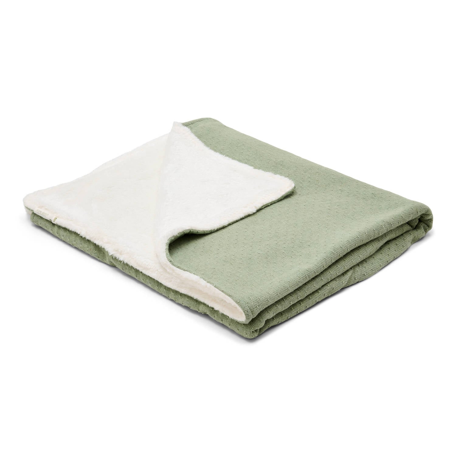 Little Dutch wiegdeken gebreid Pure Sage groen