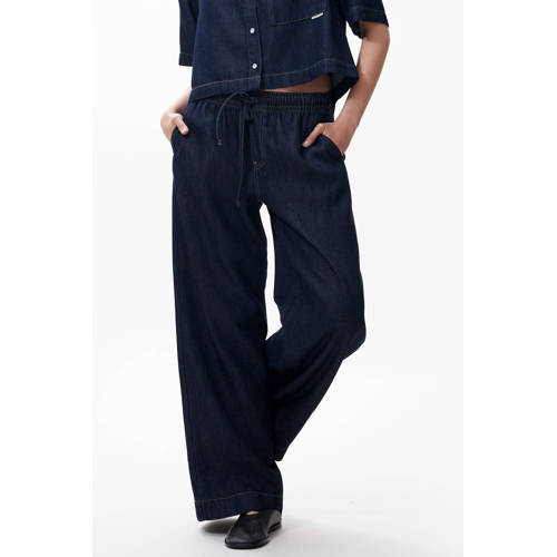 Catwalk Junkie denim wide leg high waist broek donkerblauw afbeelding