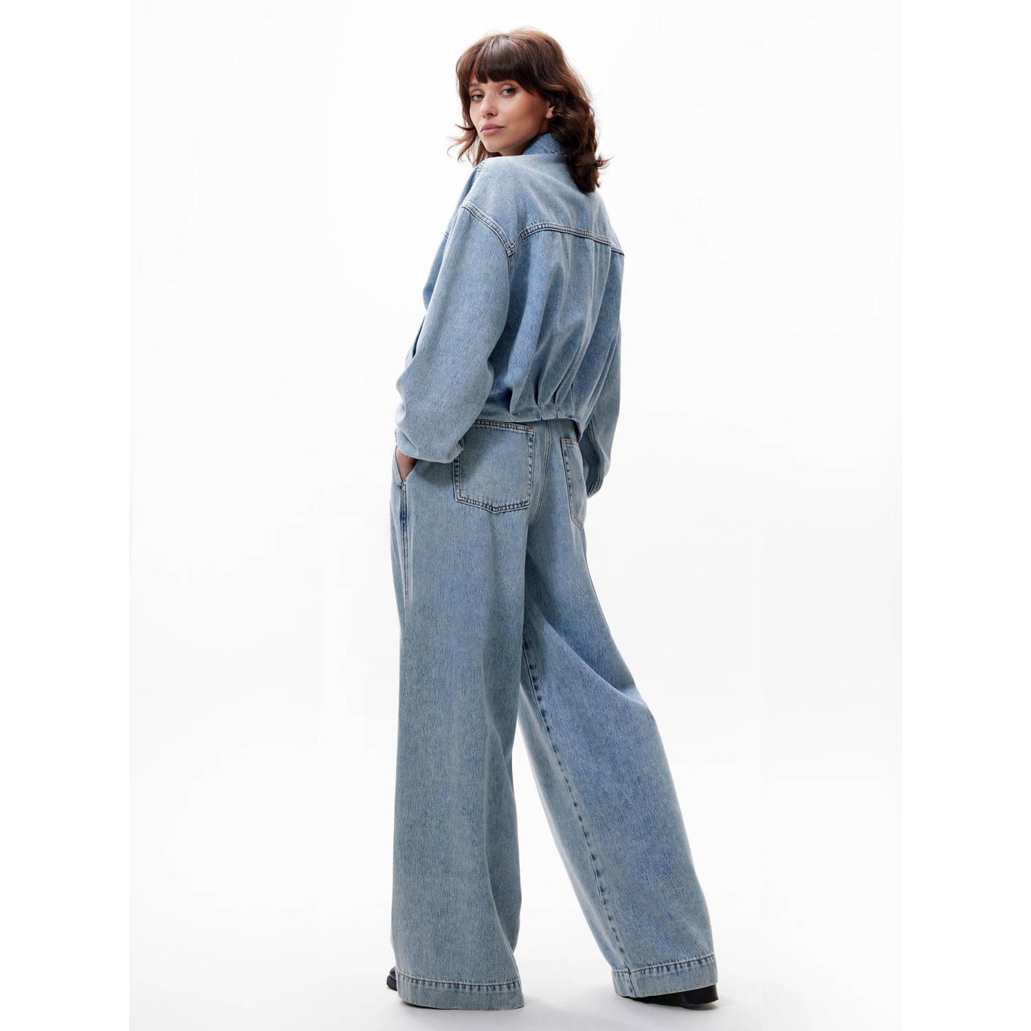 Catwalk Junkie high waist wide leg jeans light blue denim