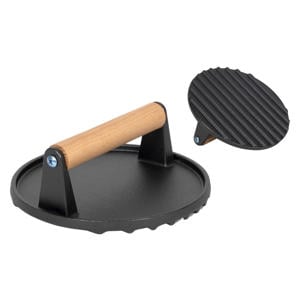 Gietijzeren Hamburgerpers / Smash Burger Pers / Grillpers / Vleespers - Cast Iron - ø 18 cm