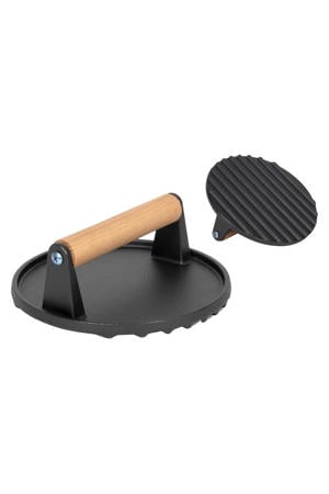 Gietijzeren Hamburgerpers / Smash Burger Pers / Grillpers / Vleespers - Cast Iron - ø 18 cm