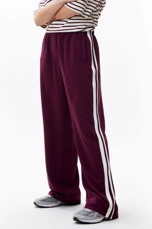 straight high waist broek donkerrood