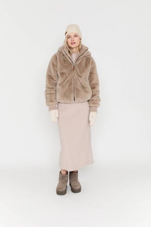 teddy kokerrok taupe