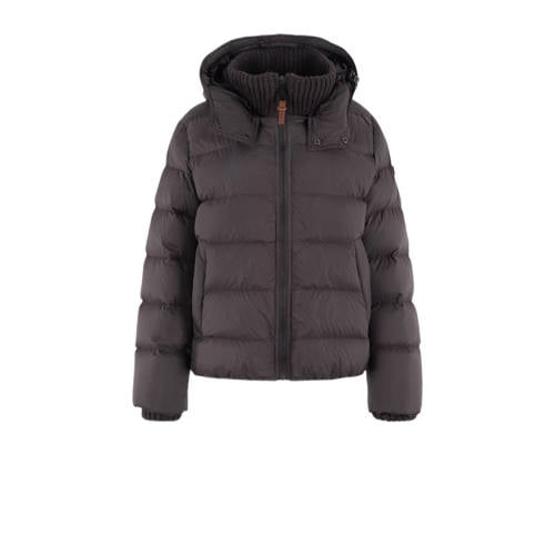 Moscow donzen gewatteerde jas quilted donkerbruin afbeelding